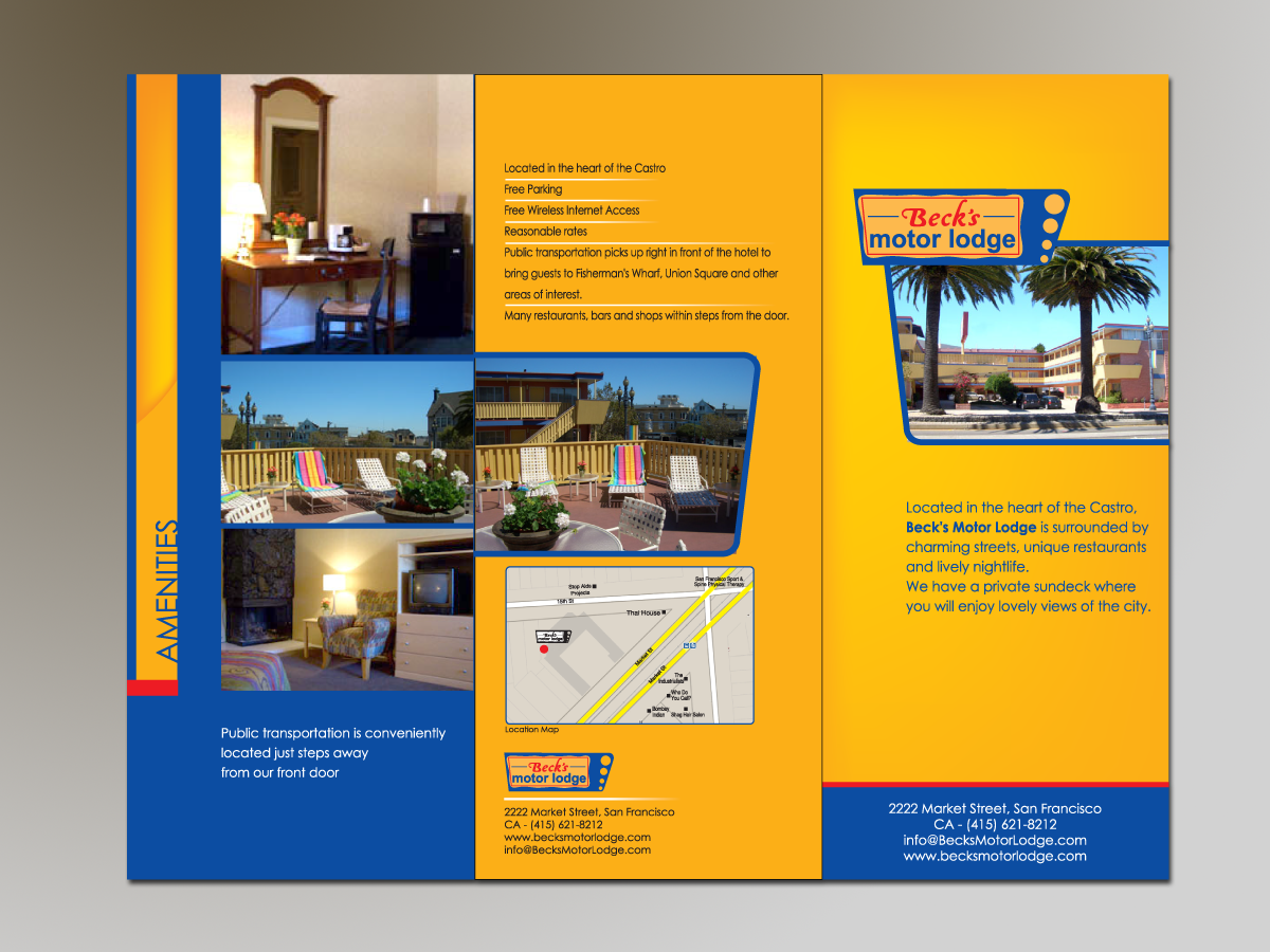 Brochure Design by Inventive_Jewel for Becks Motor Lodge | Design #995926