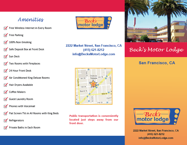 Brochure Design by meg for Becks Motor Lodge | Design #984894