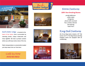 Brochure Design by meg for Becks Motor Lodge | Design: #984896