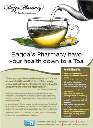 Diseño de Flyer por rkailas para Baggas Pharmacy Newcastle | Diseño: #1006247