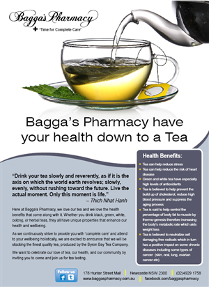 Diseño de Flyer por rkailas para Baggas Pharmacy Newcastle | Diseño: #1006253