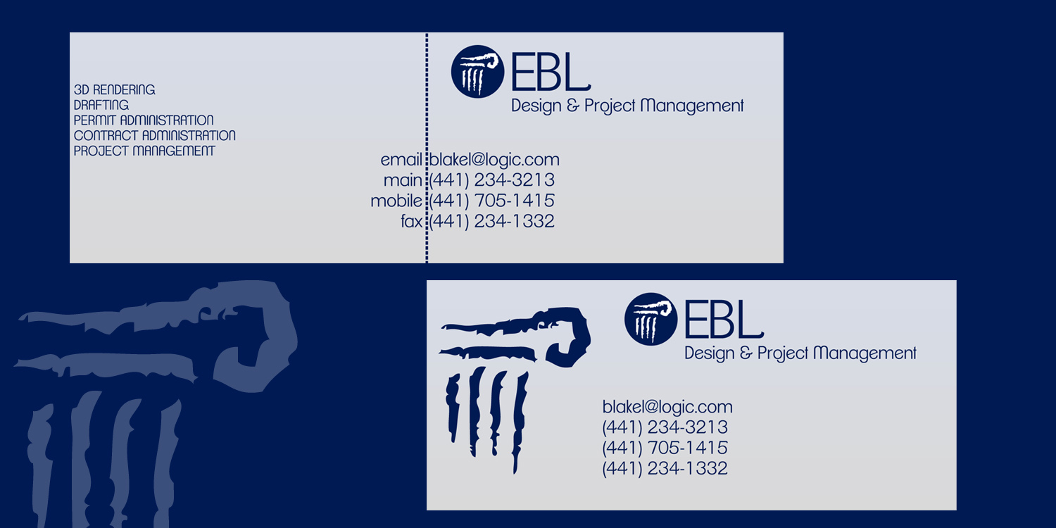 Visitenkarten-Design von markgraphics.ja für EBL Design & Project Management | Design #3715970