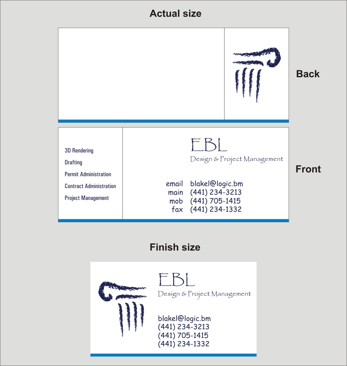 Business Card Design by INDIAN_Ashok for EBL Design & Project Management | Design #3697405
