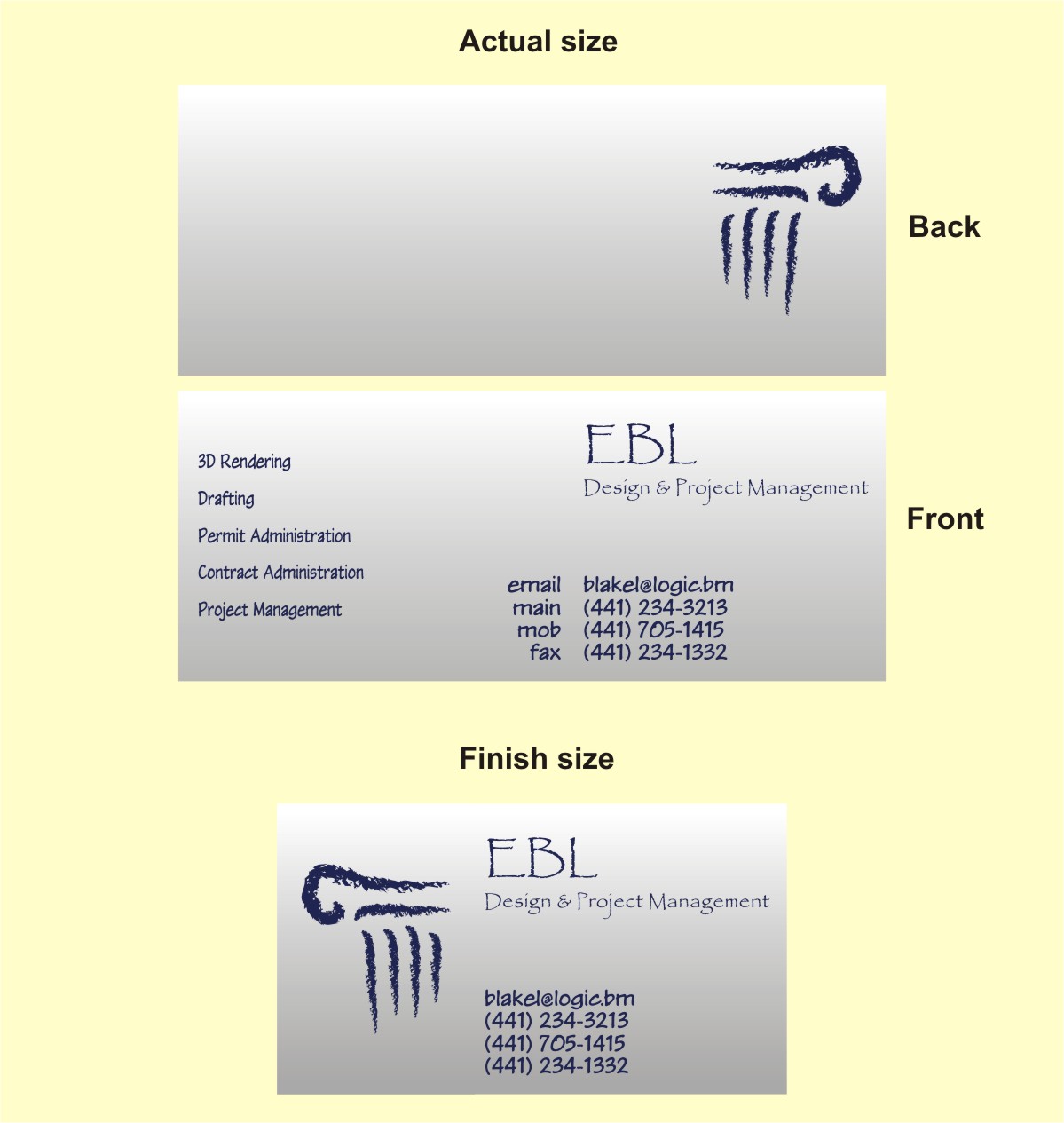 Business Card Design by INDIAN_Ashok for EBL Design & Project Management | Design #3703296