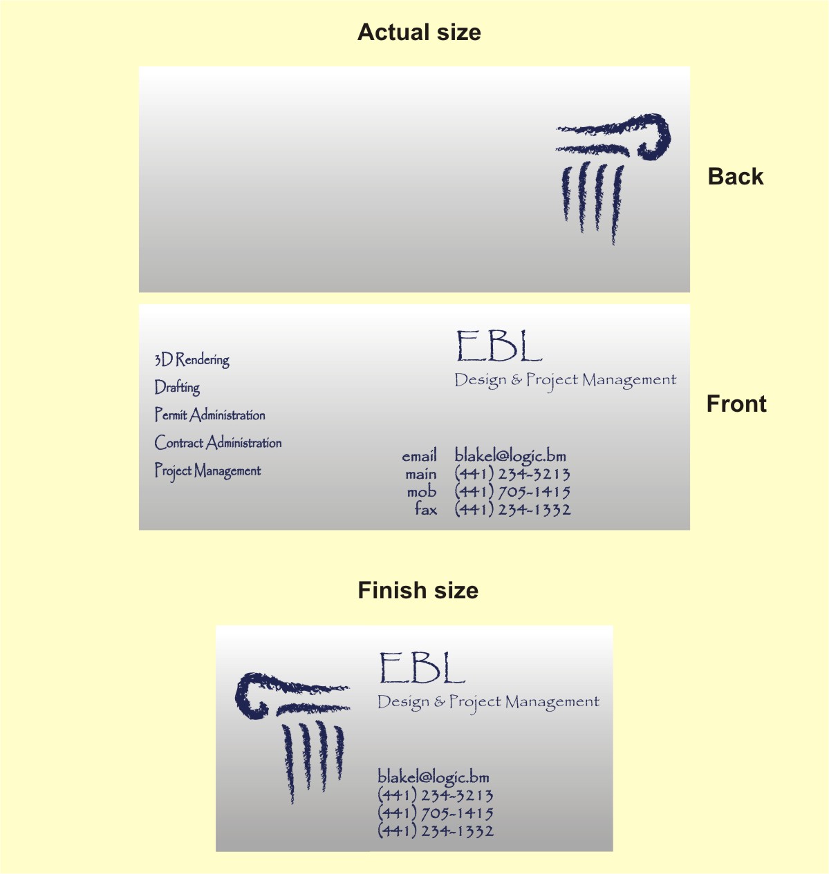 Business Card Design by INDIAN_Ashok for EBL Design & Project Management | Design #3703303