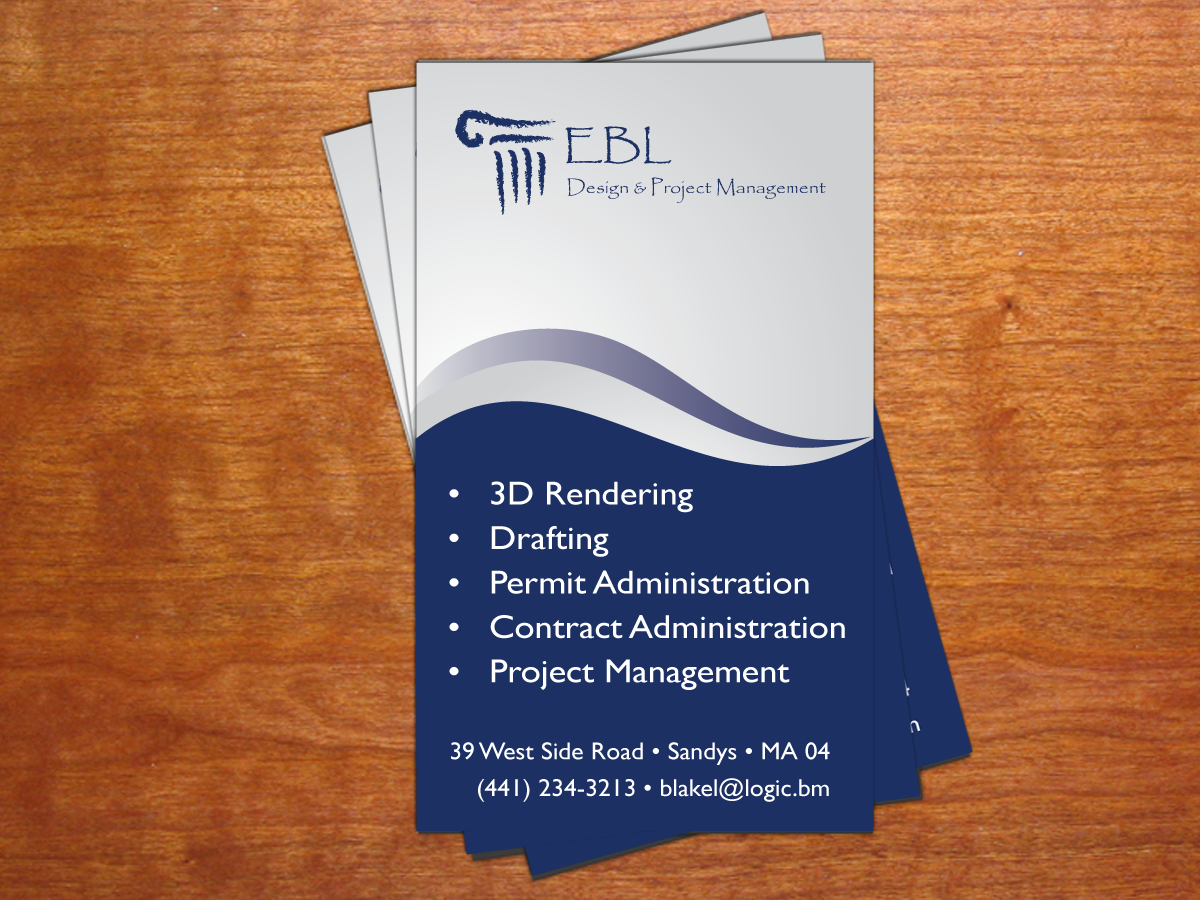 Business Card Design by cn graphic for EBL Design & Project Management | Design #3703660