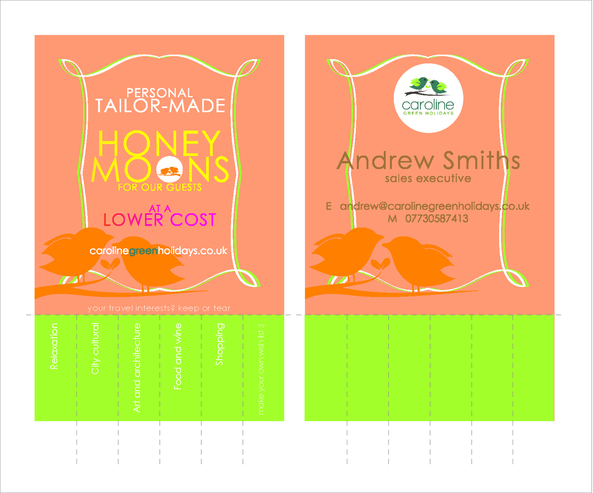 Business Card Design by POD for Caroline Green Holidays Ltd. | Design #3700102