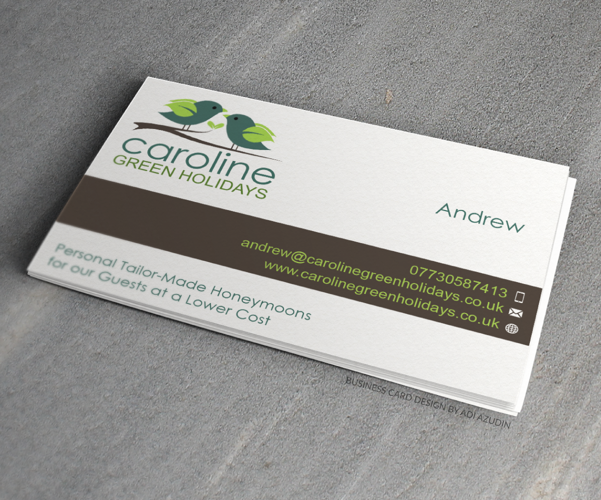 Design de Carte de Visite par adiazudin pour Caroline Green Holidays Ltd. | Design #3685686