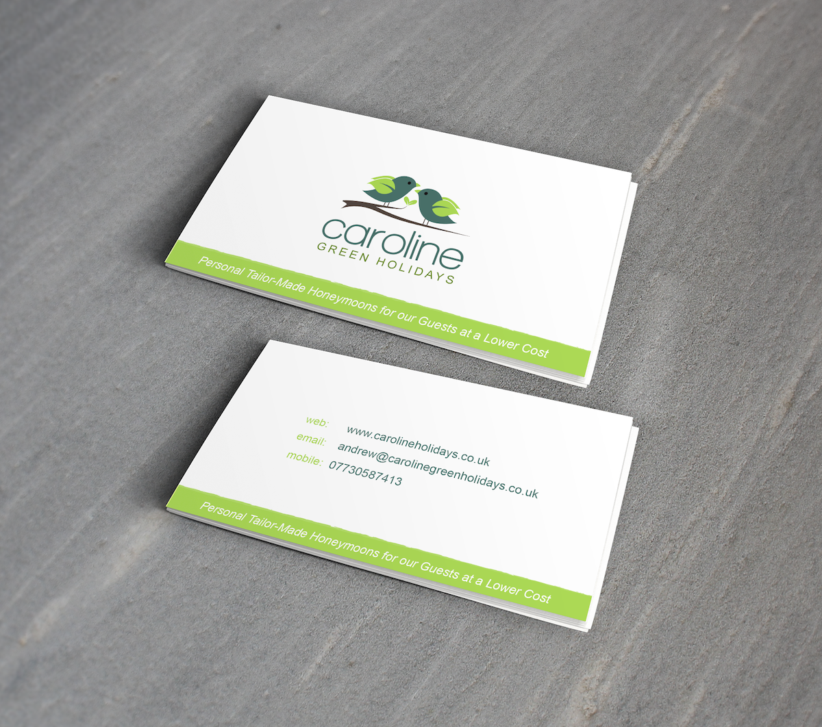 Design de Carte de Visite par distantbells pour Caroline Green Holidays Ltd. | Design #3693033