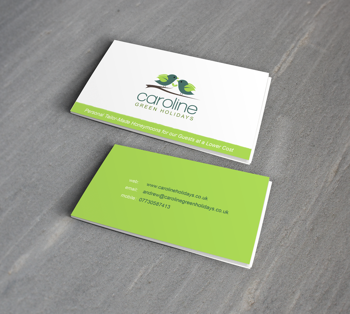 Design de Carte de Visite par distantbells pour Caroline Green Holidays Ltd. | Design #3693041