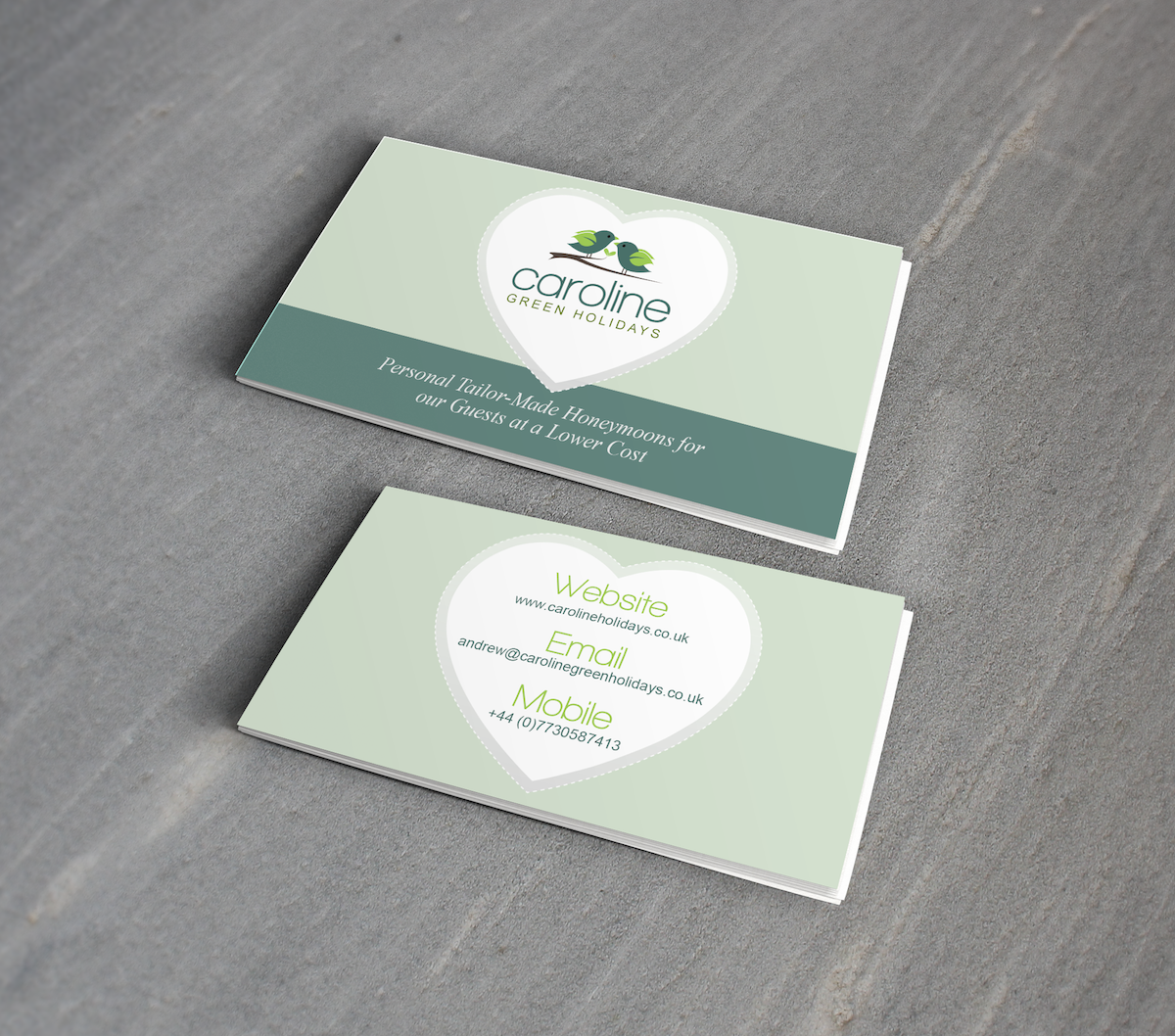 Business Card Design by distantbells for Caroline Green Holidays Ltd. | Design #3703313