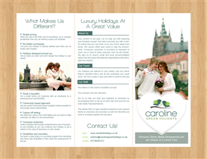 Design de Brochure par distantbells pour Caroline Green Holidays Ltd. | Design : #3701067