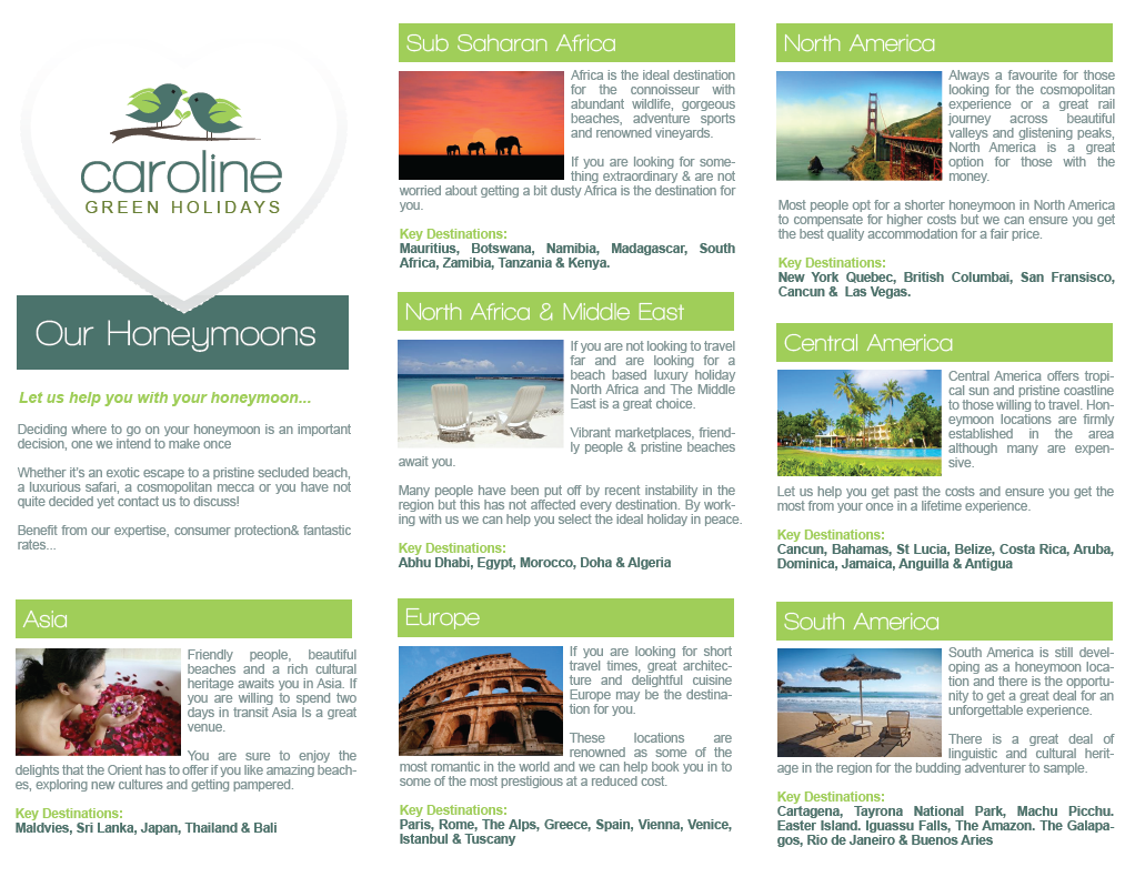 Brochure Design by distantbells for Caroline Green Holidays Ltd. | Design #3702577