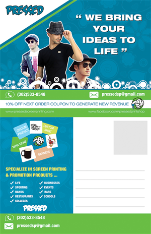 Postcard Design by Bright Star for Pressed Print Shop | Design: #3702322