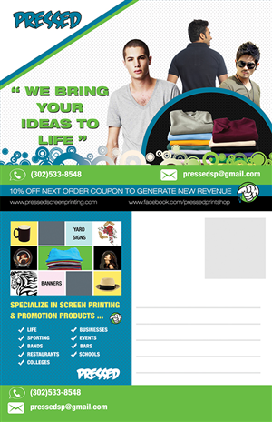 Postcard Design by Bright Star for Pressed Print Shop | Design: #3710656