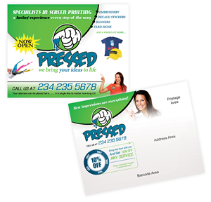 Postcard Design by creationz2011 for Pressed Print Shop | Design: #3709958