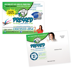 Postcard Design by creationz2011 for Pressed Print Shop | Design: #3713507