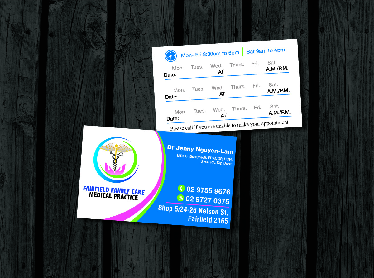 Business Card Design by JLG Studios for Fairfield Family Care medical practice | Design: #3728207