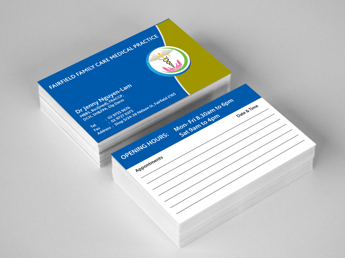 Visitenkarten-Design von cn graphic für Fairfield Family Care medical practice | Design #3690820