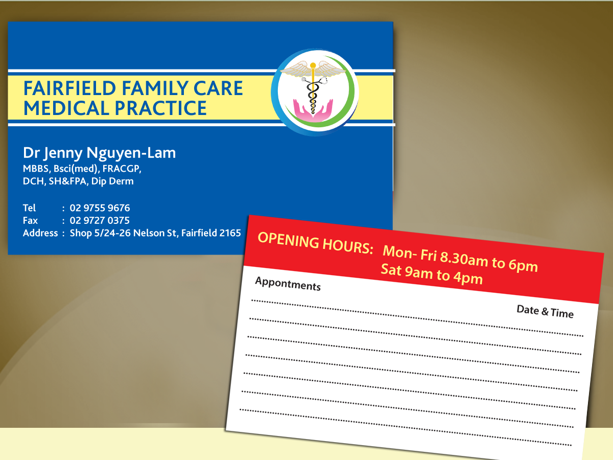 Business Card Design by cn graphic for Fairfield Family Care medical practice | Design #3690822
