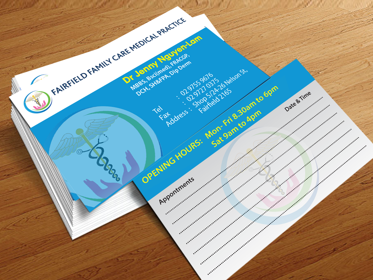 Visitenkarten-Design von cn graphic für Fairfield Family Care medical practice | Design #3693030