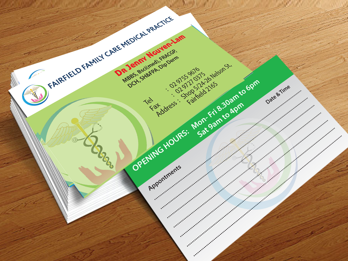 Visitenkarten-Design von cn graphic für Fairfield Family Care medical practice | Design #3693119