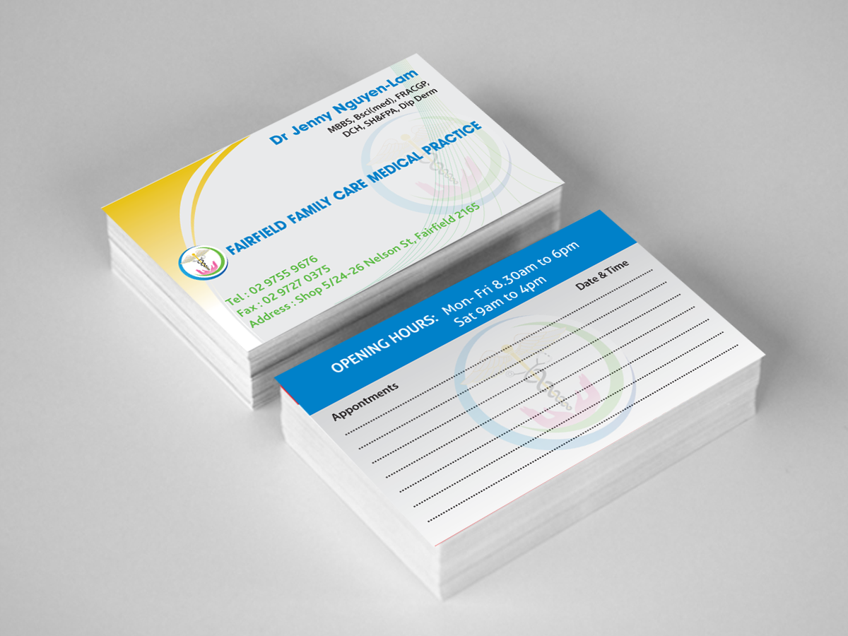 Visitenkarten-Design von cn graphic für Fairfield Family Care medical practice | Design #3703213