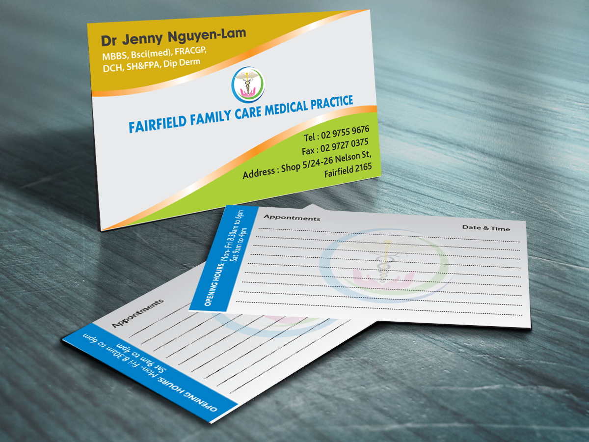 Business Card Design by cn graphic for Fairfield Family Care medical practice | Design #3703220