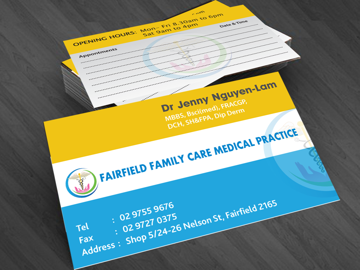 Business Card Design by cn graphic for Fairfield Family Care medical practice | Design #3703228