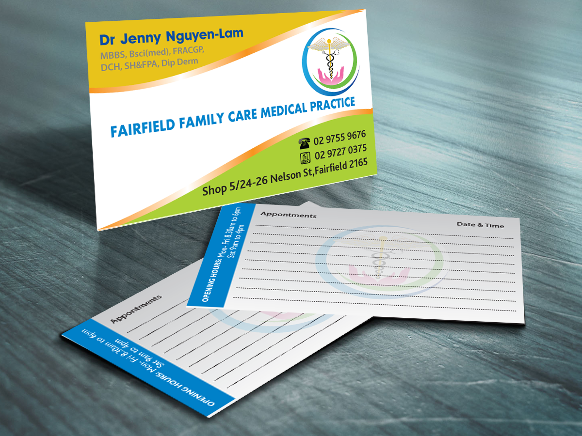 Visitenkarten-Design von cn graphic für Fairfield Family Care medical practice | Design #3705443