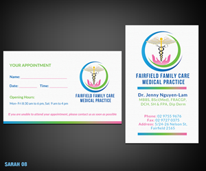 Business Card Design by Sarah Haroon for Fairfield Family Care medical practice | Design: #3697506