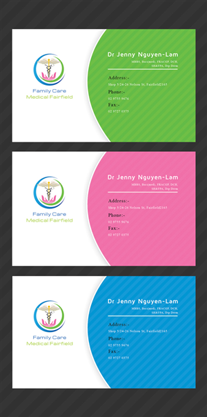 Design de Carte de Visite par Seema Gupta pour Fairfield Family Care medical practice | Design #3696426