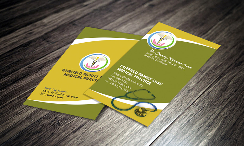 Visitenkarten-Design von letsgoguru für Fairfield Family Care medical practice | Design #3707083