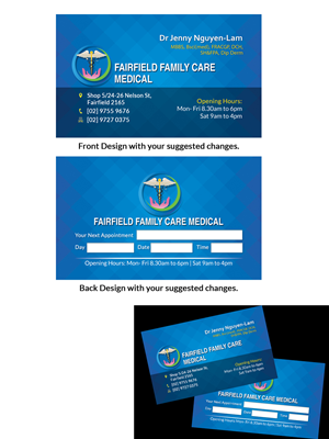 Visitenkarten-Design von letsgoguru für Fairfield Family Care medical practice | Design: #3717398