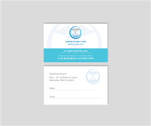 Business Card Design by JACQUI for Fairfield Family Care medical practice | Design: #3724325