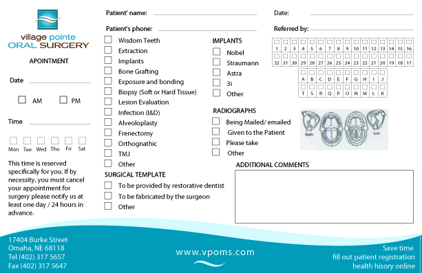 Design de Papeterie par UsBeingUs.com - Debs pour Village Pointe Oral Surgery | Design #121589