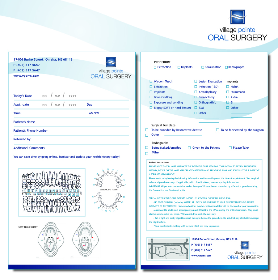 Stationery Design by BatterseaBase for Village Pointe Oral Surgery | Design #118101