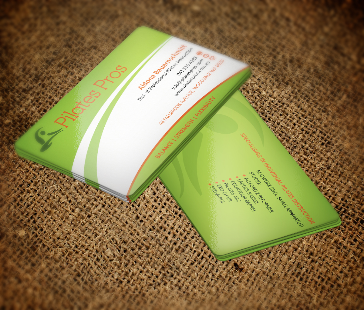 Visitenkarten-Design von MT für Pilates Pros | Design #3728505