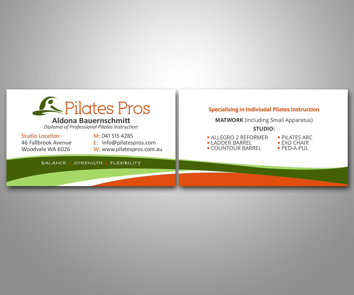 Diseño de Tarjeta de Presentación por ZETA para Pilates Pros | Diseño #3727282