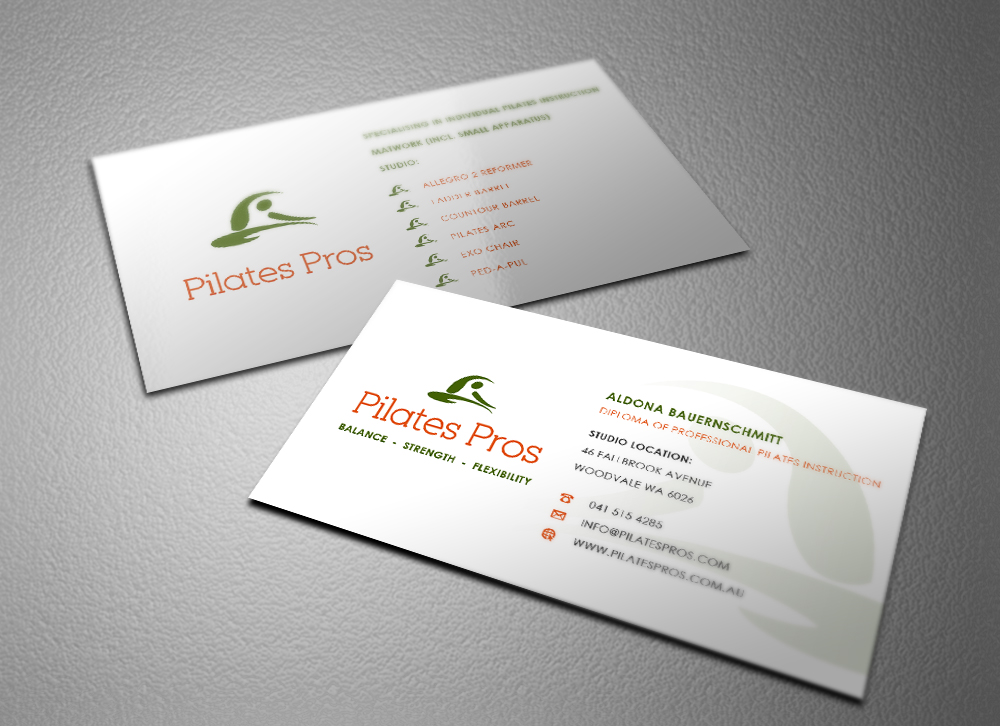 Business Card Design by Eggo May P for Pilates Pros | Design #3690271