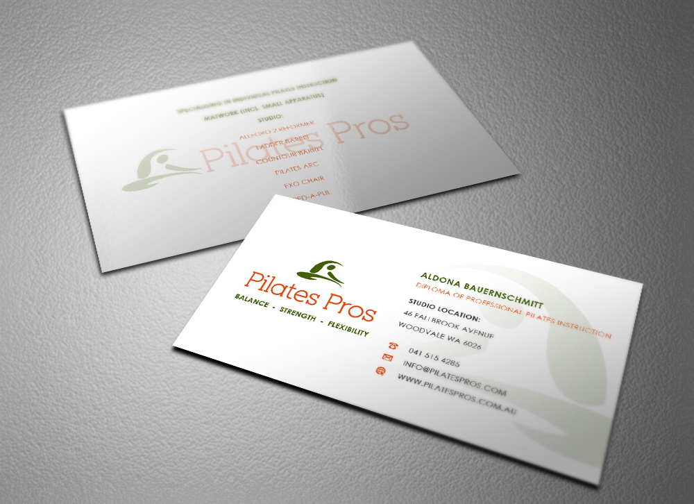 Design de Carte de Visite par Eggo May P pour Pilates Pros | Design #3690274