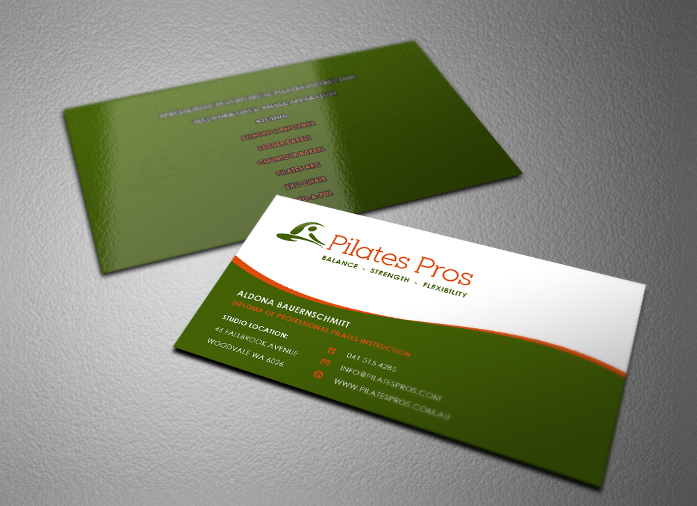 Diseño de Tarjeta de Presentación por Eggo May P para Pilates Pros | Diseño #3690287
