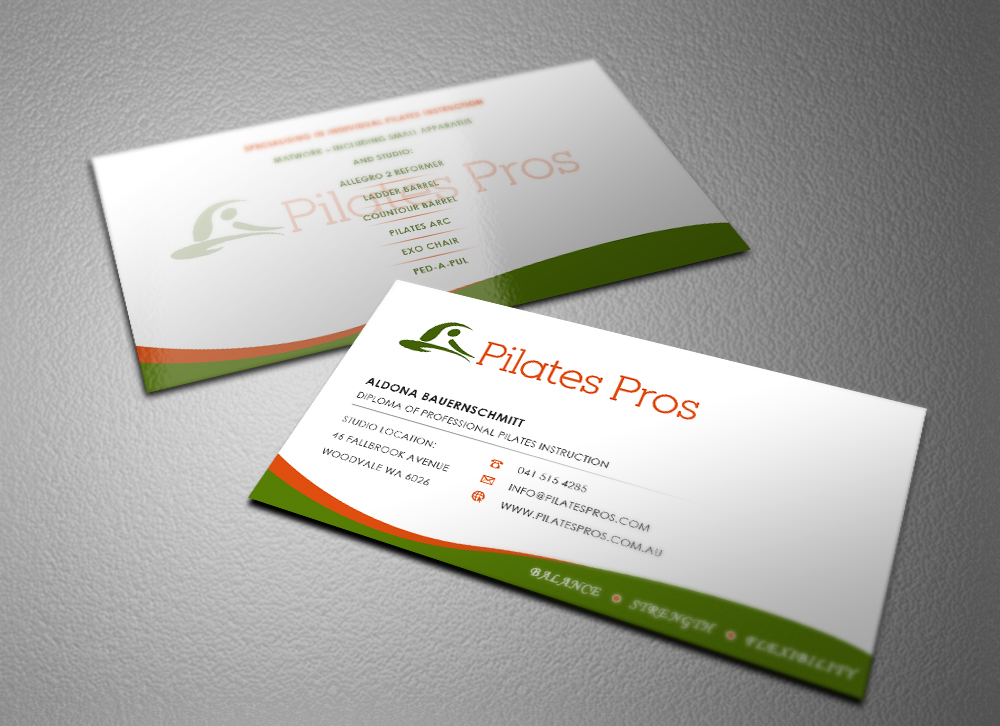 Design de Carte de Visite par Eggo May P pour Pilates Pros | Design #3721226