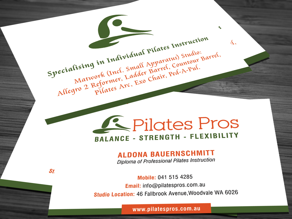 Business Card Design by Sarah Haroon for Pilates Pros | Design #3690103
