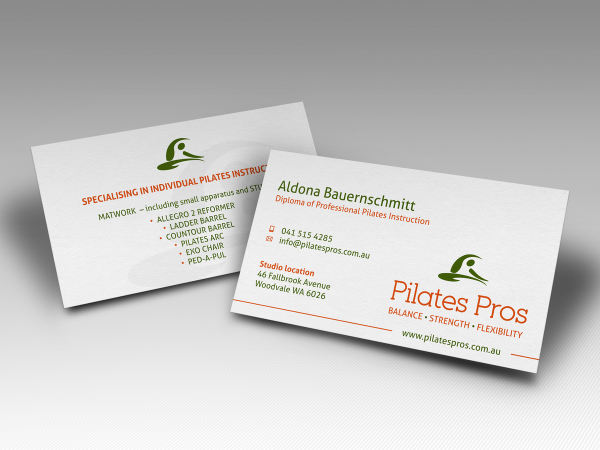 Business Card Design by HYPdesign for Pilates Pros | Design #3721167