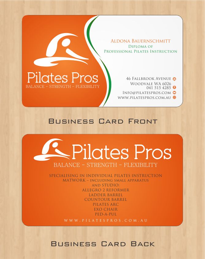 Business Card Design by Imagination for Pilates Pros | Design #3728651