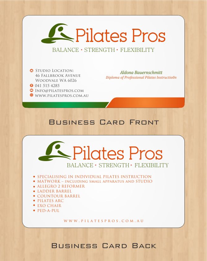 Business Card Design by Imagination for Pilates Pros | Design #3729111