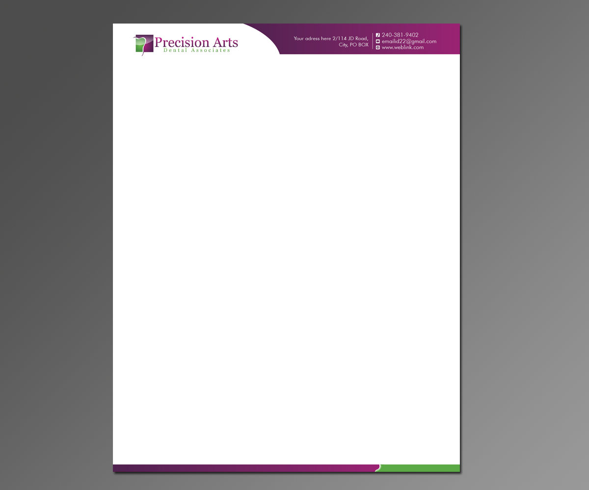 Briefkopf-Design von kousik für Precision Arts Dental Associates | Design #3692771