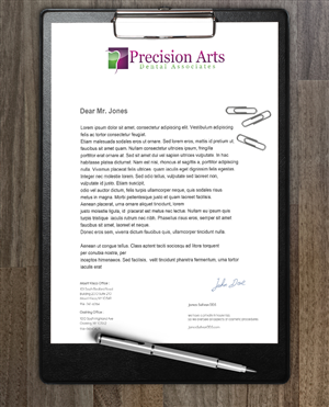 Letterhead Design by a7mddz for Precision Arts Dental Associates | Design: #3696871