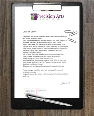 Letterhead Design by a7mddz for Precision Arts Dental Associates | Design: #3696883